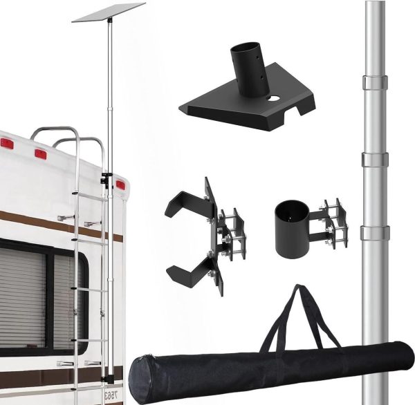 Starlink Gen 3 Rv Ladder Mounting Kitstelescopic 11Ft Pole With Starlink (Gen 3 / V3) Adapter And Rv Ladder Mounting Bracket Kit - Fits 0.5 To 1.2 Inch Ladder Rails