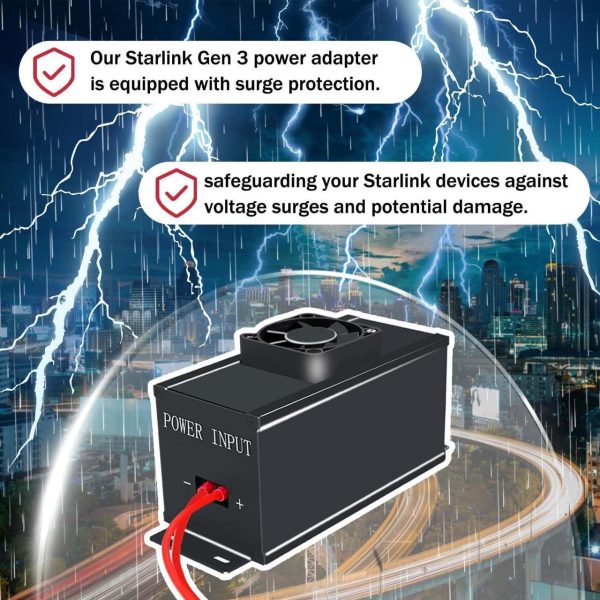 Gen 3 12V-48V Conversion Kit, Ybervont Starlink Gen 3 Power Converter For 12V-48V Power, Constant Voltage/Current, Step Up Power Adapter, Starlink Gen 3 Router Boost Converter For Rv/Outdoor - Image 3