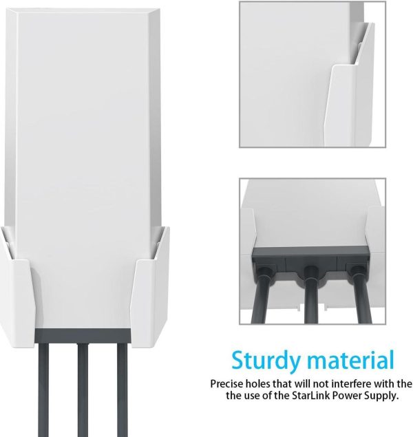 Msaff Starlink Mount For Starlink Mesh Router V2 + Starlink Power Supply(High Performance) Brackets Holder - Star Link Internet Kit Satellite, Signal Integrity Space Saving, Abs Stability Wall Holder - Image 5