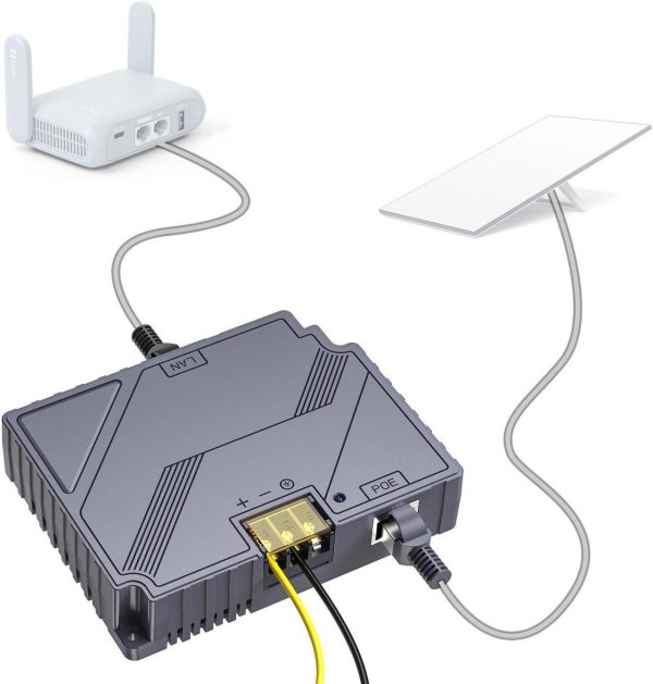 Msaff Starlink Poe Injector - 150W Gigabit Poe Injector Compatible With Starlink Standard Actuated Gen 3 Dish 2-In-1 12V Conversion Kit With Spx Cable Adapter And Converter Dc 9-36V Input