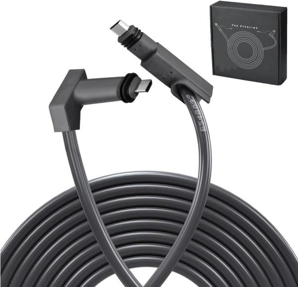 Starlink Cable 75Ft For Starlink Rectangular Satellite V2, Waterproof Replacement Starlink Extension Cable For Starlink Internet Kit Satellite V2 With Stable And Fast Connection-Grey