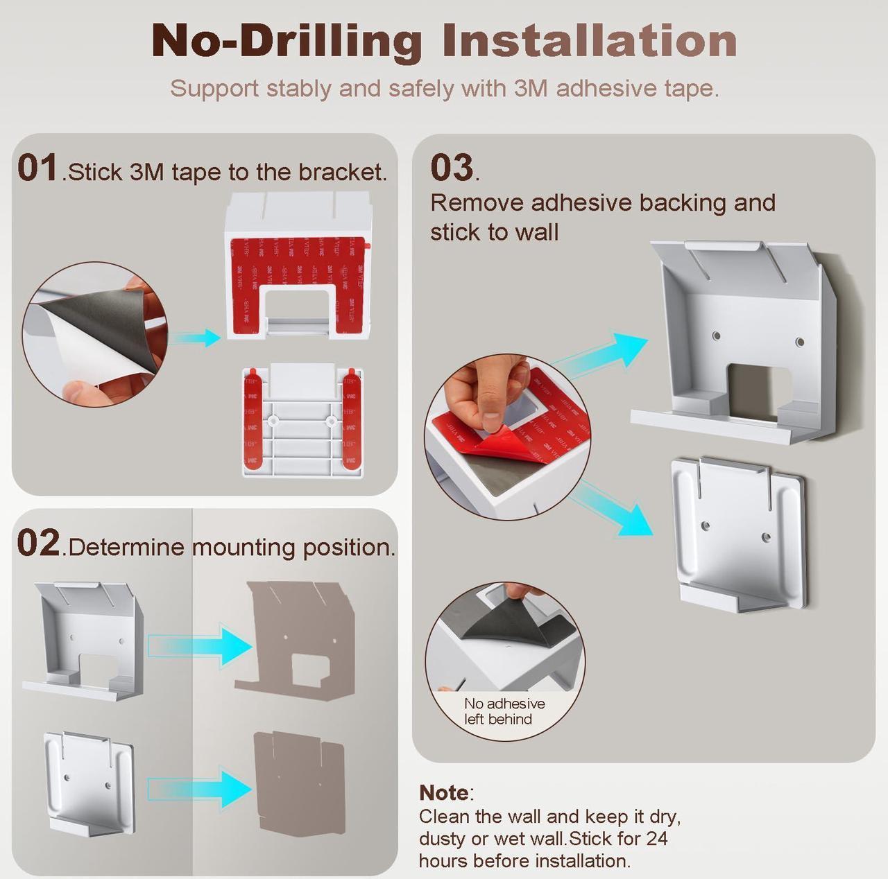 Timovo Starlink Gen 3 Router Mount, Starlink Mounting Kit For Router And Power Supply, Wall Mount Holder Set With Screws &Amp; Removable Adhesive, Starlink V3 Mount Starlink Internet Kit Satellite Bracket - Image 4