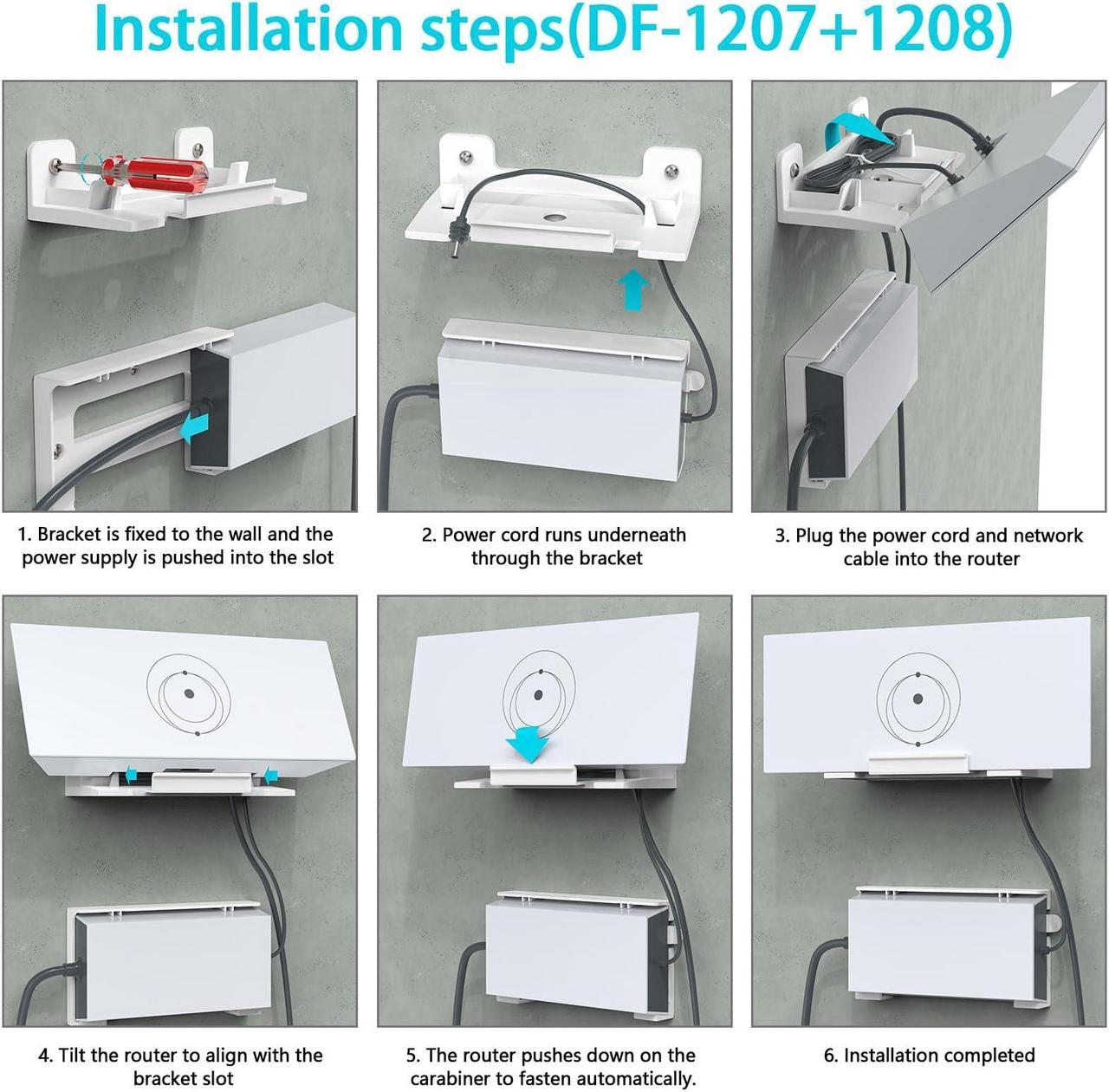 Vomenc Wall Mount Set For Starlink Gen 3 Router And Starlink Power Supply ,Holder Bracket Kit Compatible With Starlink Gen 3 Router And Power Supply,Esay To Install(White) - Image 5