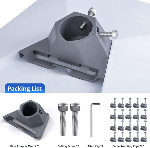 Starlink Mount Gen 3 Pole Mounting Kit (For 32Mm-62Mm Pipes) Star Link Standard V3 Dish Antenna Bracket Adapter With Installation Tools And Cable Clips Linkoostar Gen3 Stand Accessories - Image 4