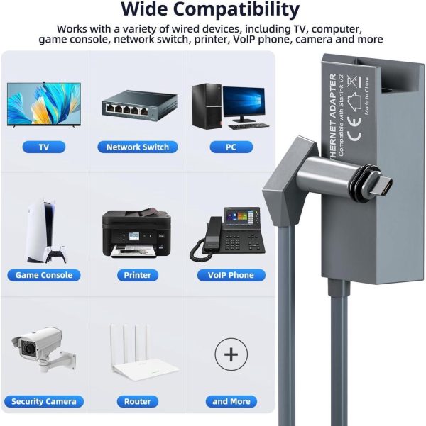 Starlink Ethernet Adapter Gen 2 (1Pc Plug And Play) Star Link V2 Rj45 Ethernet Interface Wired Extenders - Image 4