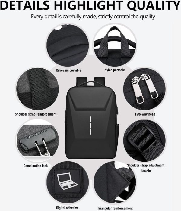 Ydmade Starlink Mini Travel Bag,Waterproof Travel Backpacks,Starlink Storage Bag,Outdoor Travel Bag,Laptop Backpack,Starlink Dish And Accessories,With A Combination Lock And Usb Charging Port(Black) - Image 2