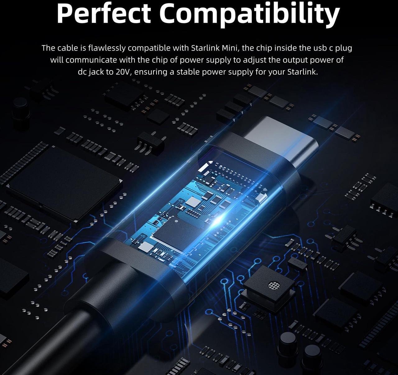 Eazuse Starlink Mini Usb C Power Cable, 100W 16.4Ft/5M + Starlink Mini Case, Travel Case For Starlink Mini, Simple Non-Woven Handbag - Image 3
