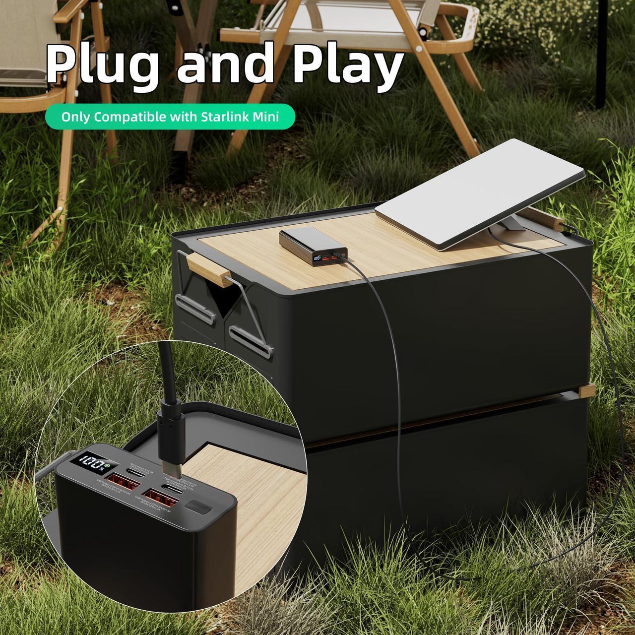 Eazuse Starlink Mini Usb C Power Cable, 100W 16.4Ft/5M + Starlink Mini Case, Travel Case For Starlink Mini, Simple Non-Woven Handbag - Image 5
