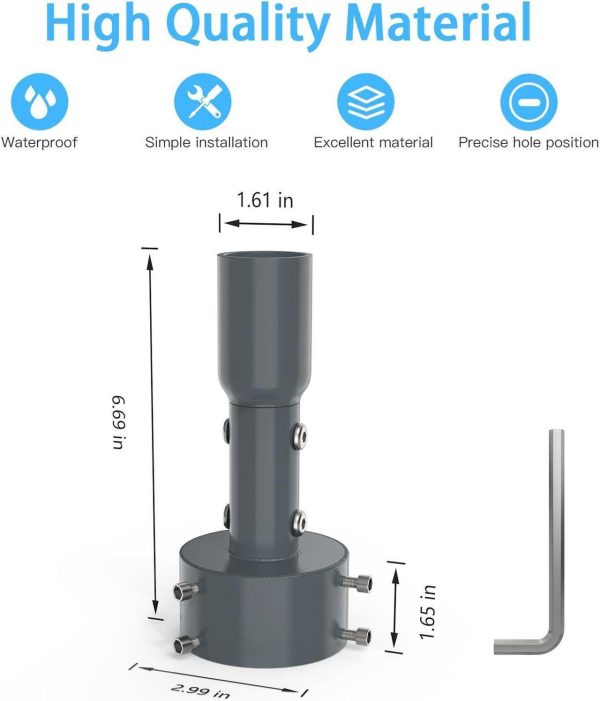 Koroao Starlink V2 Pipe Adapter, 0.4-2.5&Quot; Antenna Mast Flag Roof Pole Mounting Kit Bracket Compatible With Starlink Satellite Dish Standard Actuated And Starlink High Performance - Image 2