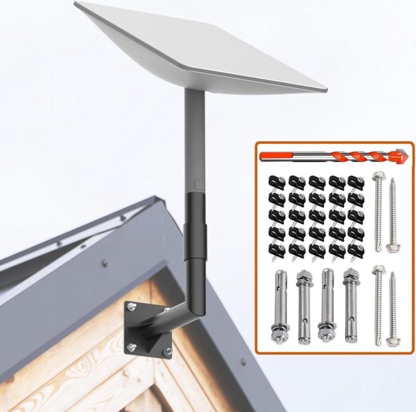 Starlink Short Wall Mount, Click-In Design Starlink Mount, Starlink Mounting Kit, Starlink Pole Mount, For Starlink Internet Kit Satellite, With Starlink Mount Adapter,Click-In Design Adapter