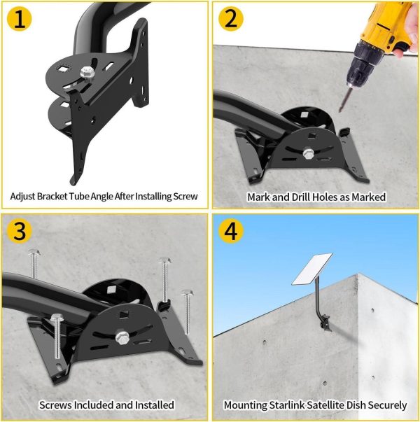 Adjustable Starlink Mounting Kit, Starlink Roof Mount Compatible With V2 Starlink - Image 4