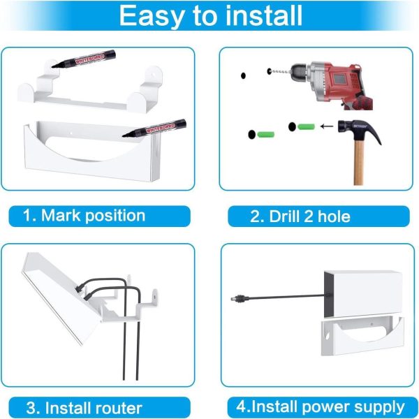 Starlink Gen 3 Mount, 2 In 1 Metal Wall Mount Kit For Starlink Gen 3 Mesh Router And Starlink Gen Power Supply, Starlink Wall Holder Kit, High Performance And Signal Integrity - Image 5