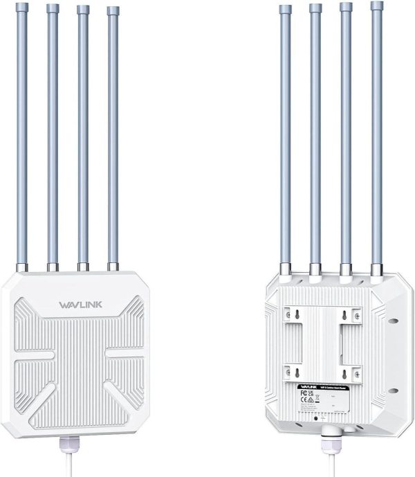 Wavlink Outdoor Wifi 6 Wireless Access Point, Ax1800 Wifi 6 Extender Long Range, Support Active Poe, 4X8Dbi Antennas,Work With Starlink/Repeater/Router,Ip67,Up To 128 Devices For Farm,Yard,Rv,Campsite