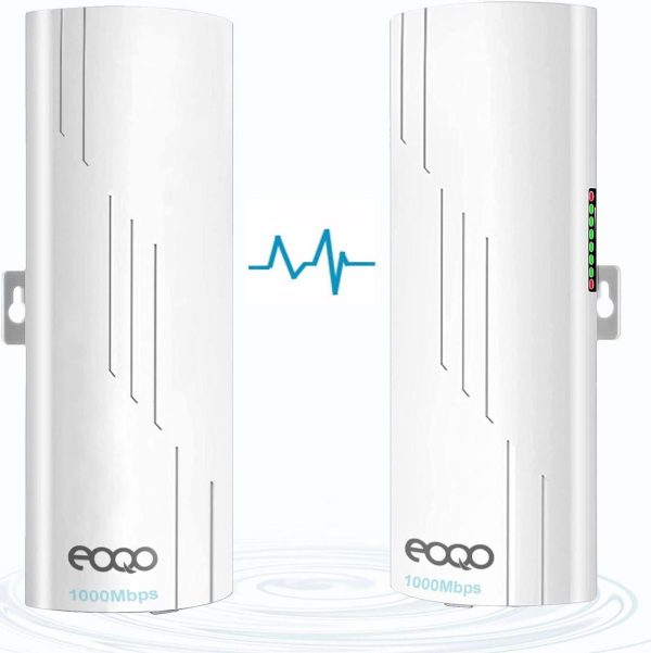 Point To Point Wireless Bridge Outdoor, 5.8G 1000Mbps Long Range Gigabit Network Wifi Bridges Ap Cpe Kit With 16Dbi High-Gain Antenna For Starlink Satellite Internet Extension 2-Pack
