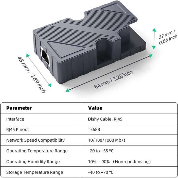 Msaff Starlink Dishy Cable Adapter To Rj45 + 150W Gige Passive Poe Injector For Starlink - Star Link Dishy V2 To Poe Injector - Image 2