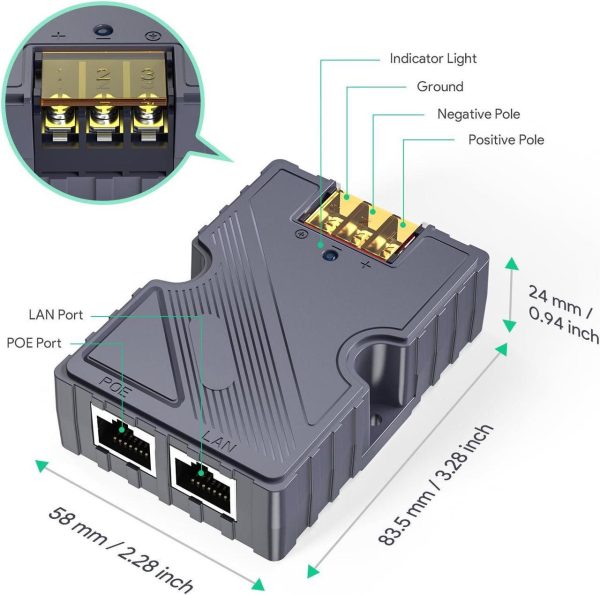 Msaff Starlink Dishy Cable Adapter To Rj45 + 150W Gige Passive Poe Injector For Starlink - Star Link Dishy V2 To Poe Injector - Image 3