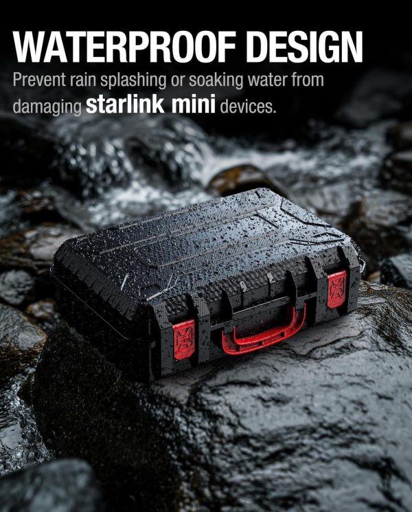 Drivexpwr Waterproof Storage Box Fits Starlink Mini Dish Kit, Hard Case Organizer For Starlink Mini, Kickstand, Pipe Adapter, Cables &Amp; More,Durable Foam Interior, Dual Layer Shock Protection - Image 5