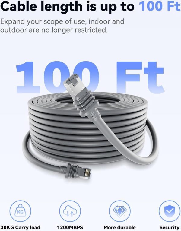 Starlink Gen 3 Cable 100Ft,Waterproof Cable For Starlink Gen 3,Starlink Cable Standard V3,Starlink Cable Gen 3,Starlink Ethernet Cable,Starlink Replacement Cable,Starlink Cord,Cable Starlink(100Ft) - Image 3
