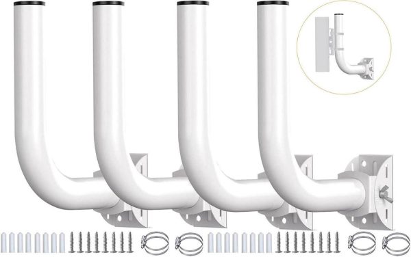 Universal Point To Point Wireless Bridge Pole Mount Bracket,J Pole Mount For Antenna And Outdoor Access Point,Pole And Wall-Mounted Mount For Outdoor Access Antenna Tp-Link And Starlink 4-Pack