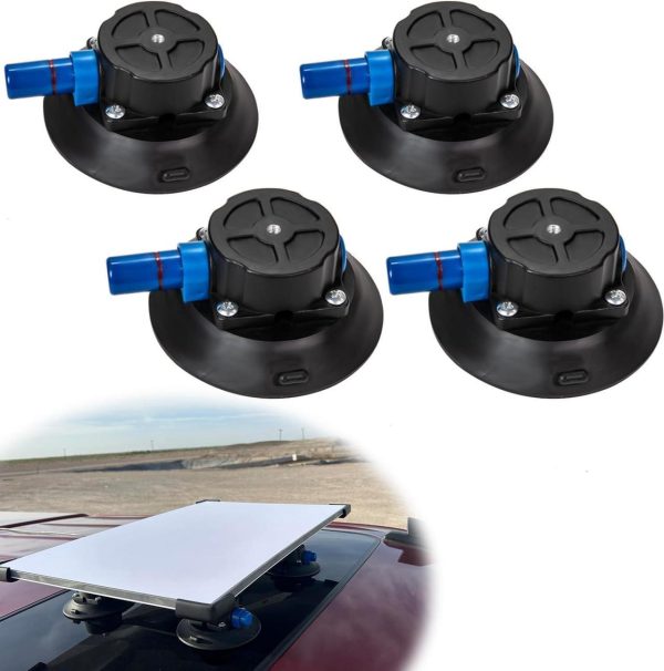 4.5&Quot; Suction Feet For Starlink Flat Mount, Hand Pump Vacuum Suction Cup, Portable Glass Suction Cups Fit For Countertops, Glass, Metal, And More 4 Pack