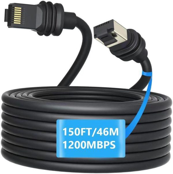Replacement Cable For Starlink Gen 3, For Starlink Cable 46M(150Ft) For Standard V3 Dish Starlink, Waterproof Outdoor Extension Cable For Starlink Accessories For Starlik Standard Kit, Gray(150Ft)