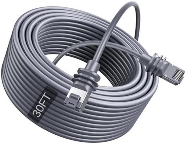 Starlink Cable Gen 3/Starlink Mini, Replacement Standard Cat6 Cable, Waterproof Ethernet Starlink Mini Cable, Starlink Internet Kit Satellite Cable Extension For Starlink V3/V4/Mini, Gray (30Ft/10M)