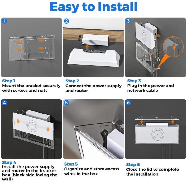 Starlink Gen 3 Router Mount, Power Supply Mounting Bracket Kit, Starlink Gen 3 Router Can Be Wall Mounted And Desktop Flat, Made For Starlink Gen3 Standard Router - Image 5