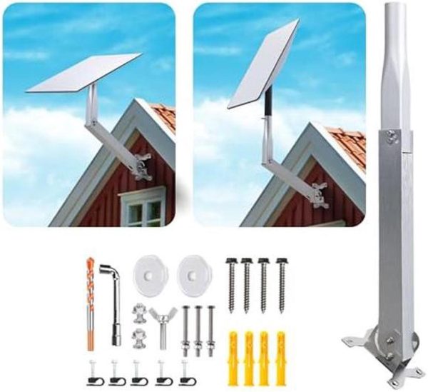 Outrails Adjustable Starlink Mount Kit, Starlink Gen 3 Roof Mount Starlink Long Wall Mount, Starlink Pole Mount, Suitable For Starlink V2&Amp;V3 Devices, Compatible With Communications Network Antennas