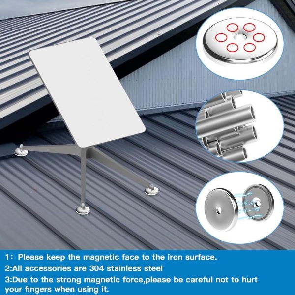 600 Pounds Magnetic Roof Mount For Starlink,Strong Neodyminum Round Magnet Mounting Kit For Starlink V2(Gen2) Dish,Each Magnet With 150 Pounds Pull-Force For Starlink Antennas Internet Kit Satellite - Image 5