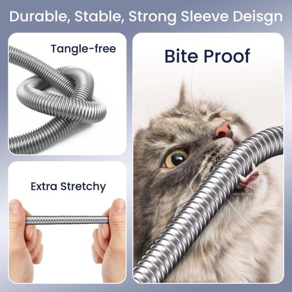 Stargear For Starlink Cable Gen3, 15M/49Ft Heavy Duty Armored Cable For Starlink Standard Gen 3/Mini Stainless Steel Sleeve Outdoor Waterproof Chew Proof - Image 3