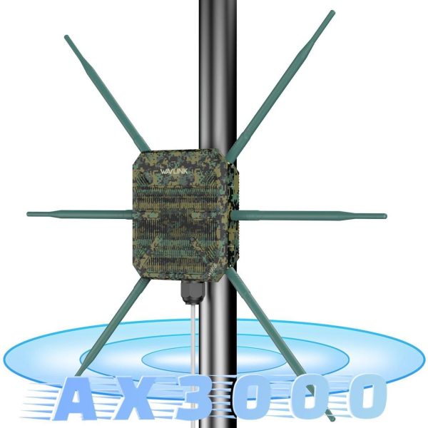 Wavlink Ax3000 Wifi6 Outdoor Wifi Extender, Dual Band 5G+2.4G Wifi 6 Outdoor Wireless Access Point Weatherproof Wifi Repeater, Router, 802.3At Active Poe, 6X 7Dbi Intennas,Work With Starlink