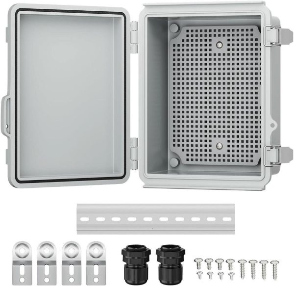 Joinfworld Outdoor Electrical Box Waterproof Junction Box Plastic Outdoor Weatherproof Electrical Enclosure Box Outside 8.7X6.7X4.3&Quot;