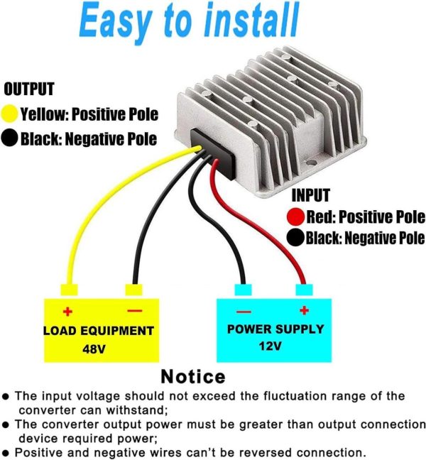 Dc 12V Step Up To 48V 6A Boost Converter 288W Dc Voltage Regulator Power Converter Transformer For Golf Cart Club Car Solar System - Image 3