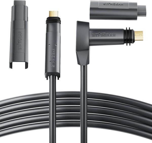 Aolead Starlink Cable 300Ft For Starlink Rectangular Satellite V2 - Starlink Replacement Cable Extension With End Caps Starlink Accessories - Waterproof Gray (300Ft/91M)