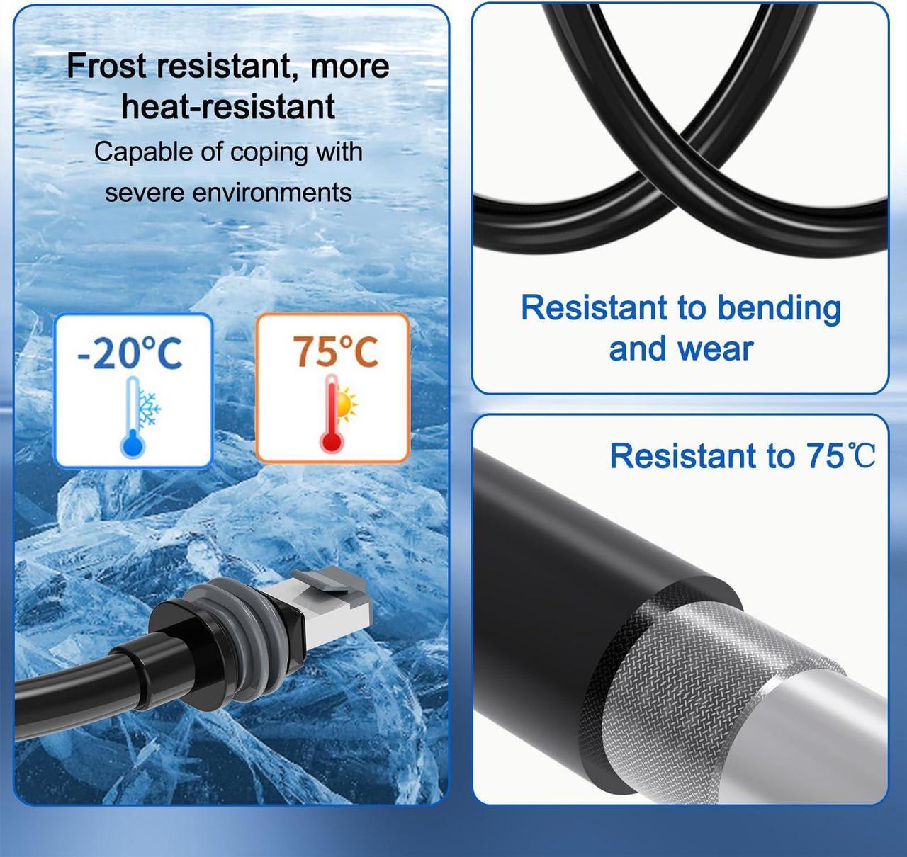 Fanktoo 131.2Ft/ 40M Starlink Gen 3 Cable For Star Link Generation 3 V3/ Mini, Replacement Extension Starlink Ethernet Cable Waterproof (Black) - Image 5