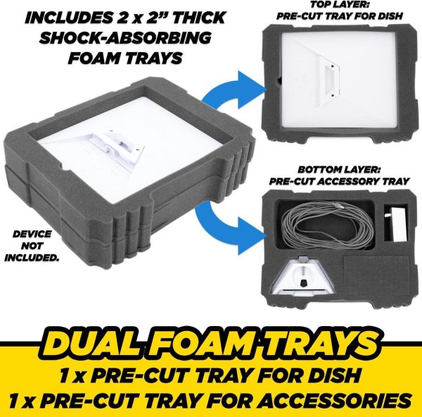 Casematix Travel Case Compatible With Starlink Mini Dish, Mount, Cables, Power Supply &Amp; More - Impact Resistant Hard Case With Foam And Professionally Cut Dual Trays For Dish And Starlink Accessories - Image 3