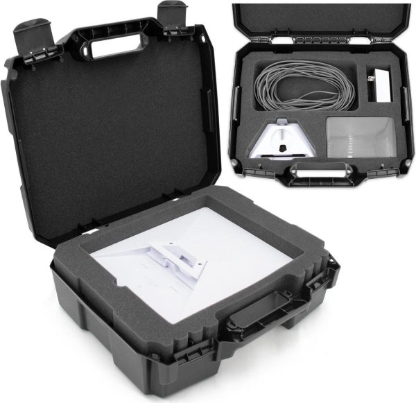 Casematix Travel Case Compatible With Starlink Mini Dish, Mount, Cables, Power Supply &Amp; More - Impact Resistant Hard Case With Foam And Professionally Cut Dual Trays For Dish And Starlink Accessories