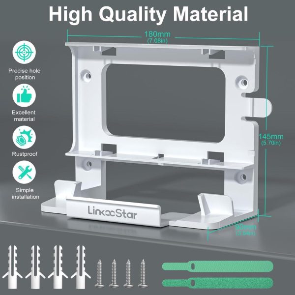 2 In 1 Starlink Router Mount For Starlink Gen 3, Starlink V3 Router Wall Mount &Amp; Desk Mount With Starlink Power Supply Mounting Kit Signal Integrity Space Saving Starlink Gen 3 Standard Router Mount - Image 5