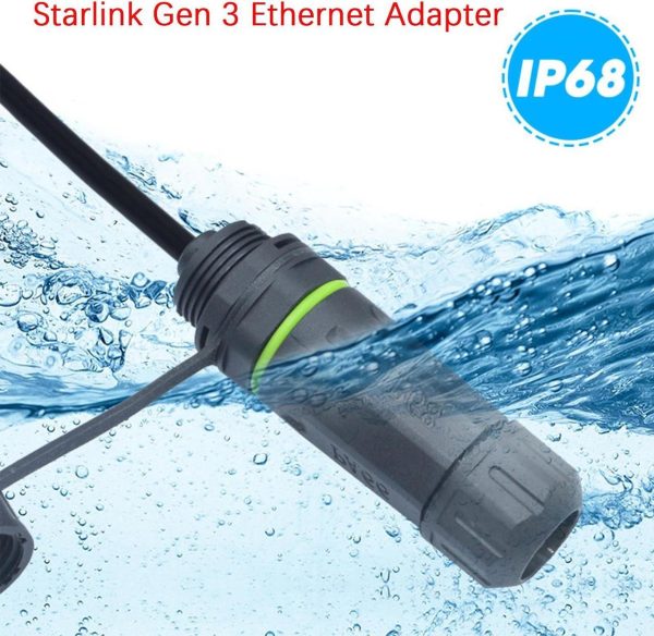 Anmbest 2Pcs Starlink Ethernet Adapter Gen 3/Mini, Ip68 Waterproof Starlink Standard V3/Mini Dish And Router Connector, Starlink Mini Cable Extension To Rj45 Ethernet Cable Interface - Image 3
