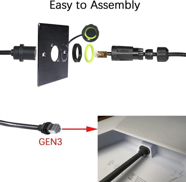 Anmbest 2Pcs Starlink Ethernet Adapter Gen 3/Mini, Ip68 Waterproof Starlink Standard V3/Mini Dish And Router Connector, Starlink Mini Cable Extension To Rj45 Ethernet Cable Interface - Image 4
