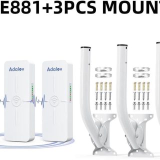 Adalov CPE881 Wireless Bridge and Bracket mounts, Pole Mount for Antenna, Wireless Bridge, AP, Access Point Client Bridge CPE, Outdoor Antenna Mounting Pole Bracket