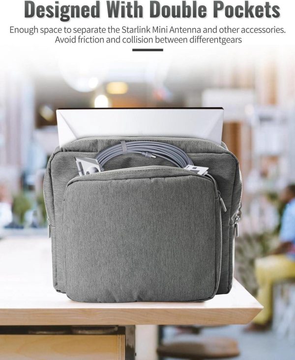 Astronisync Starlink Mini Case, Starlink Case, Starlink Mini Bag With Shock-Absorbing Double Pocket Bag With Dustproof 600D Oxford Cloth, Portable Ergonomic Handle For Enhanced Protection - Image 3