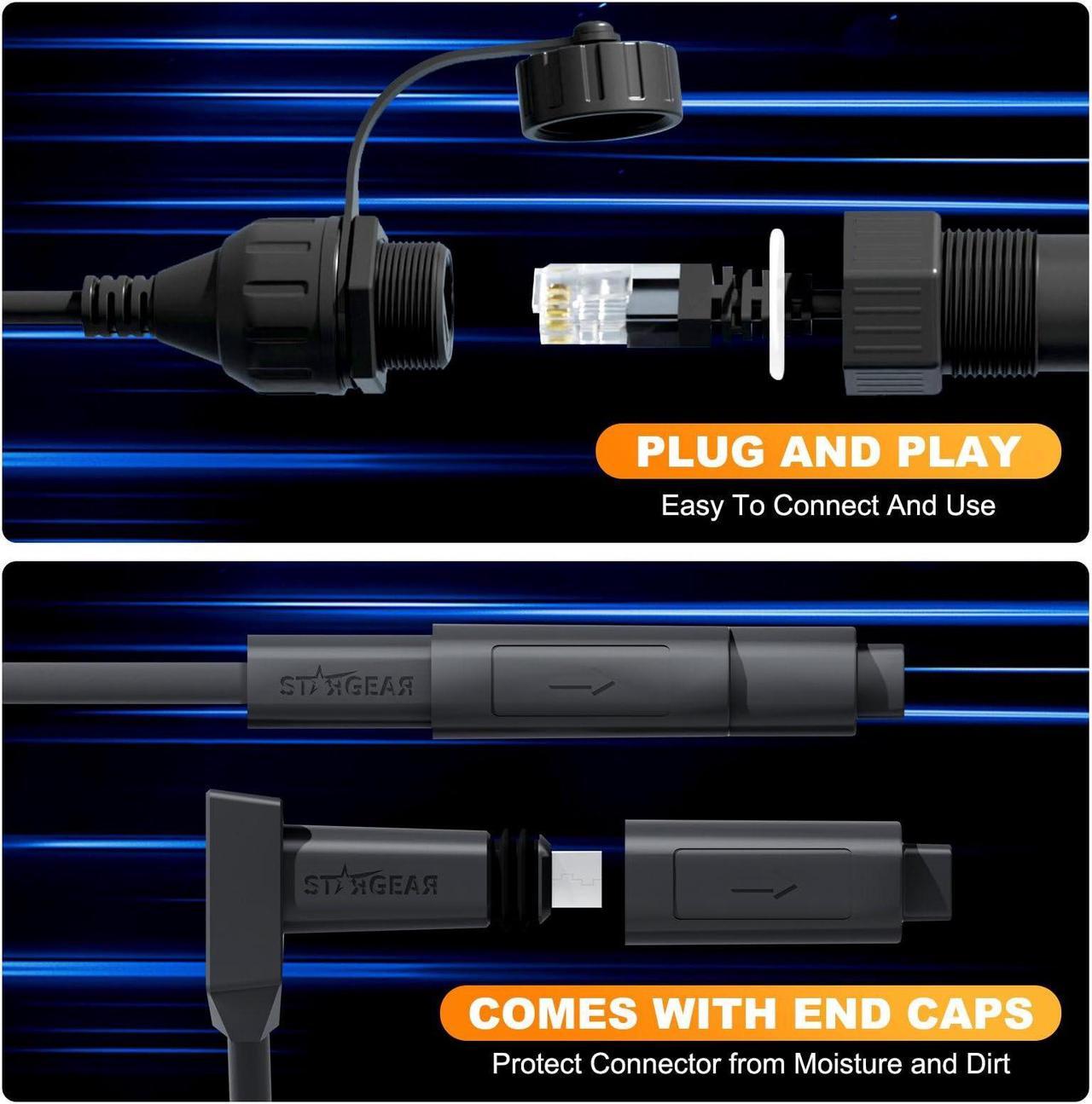 Barbaren Starlink Ethernet Adapter Gen 2, Starlink Cable Starlink V2 Spx Plug To Rj45 Adapters Female Connectors For Starlink Gen 2 Dishy And Router (Pair For Dish And Router), Waterproof - Image 2