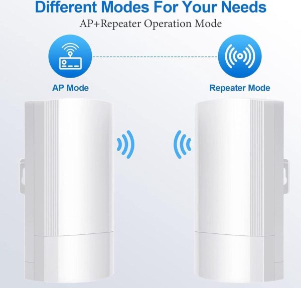 Wireless Bridge,Point To Point Wireless Bridge Extending Wifi To Outbuildings Long Range Up To 2-3Km Cpe200 With 12Dbi High-Gain Antenna,24V Poe Power, Ip65 Waterproof, 2 Pack White - Image 5