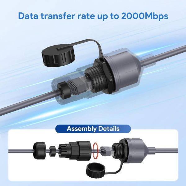 Msaff Starlink Ethernet Adapter - Gen 3/Mini Waterproof Starlink Cable Extension For Mini, Starlink Standard To Rj45 Coupler For Starlink V3 Dish And Router (2 Pack) - Image 2