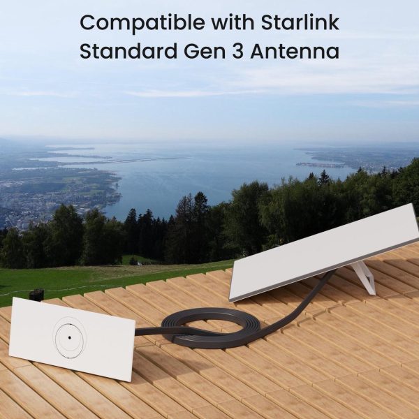 Stargear For Starlink Gen 3 Flat Cable, 100Ft Hidden Cord Compatible With Starlink Standard Rev. 4 And Mini, Extreme Slim Cable Shielded For Window Door (30M/100Ft) - Image 2