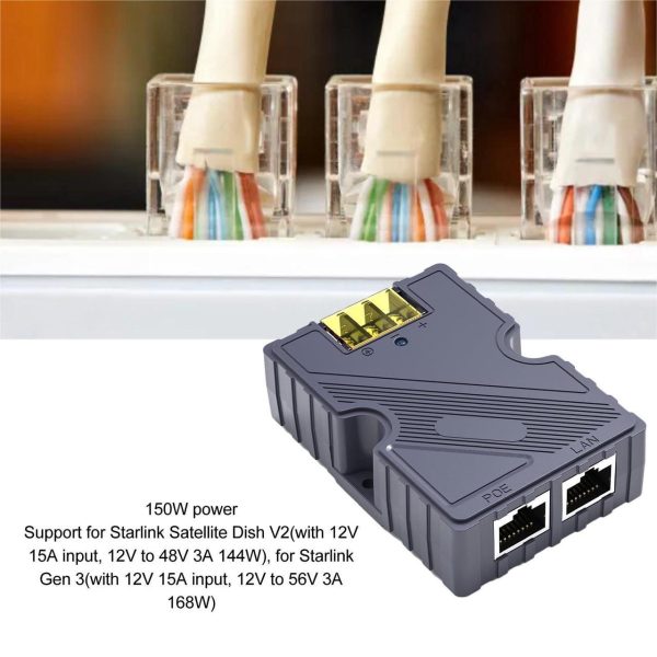 Starlink Poe Injector,150W Gige Passive Poe Injector, &Amp; Esd With 10/100/1000M High-Speed Network For Starlink Satellite Dishy V2/Starlink Gen 3 - Image 2