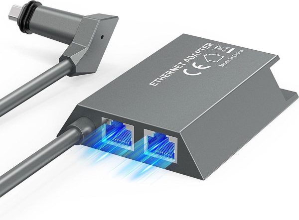 Ports Starlink Ethernet Adapter For Starlink Gen 2 Wired External Network, 2 Ports Starlink Ethernet Adapter 1 To 2 [2 Devices Networked Simultaneously] - Up To 1 Gbps