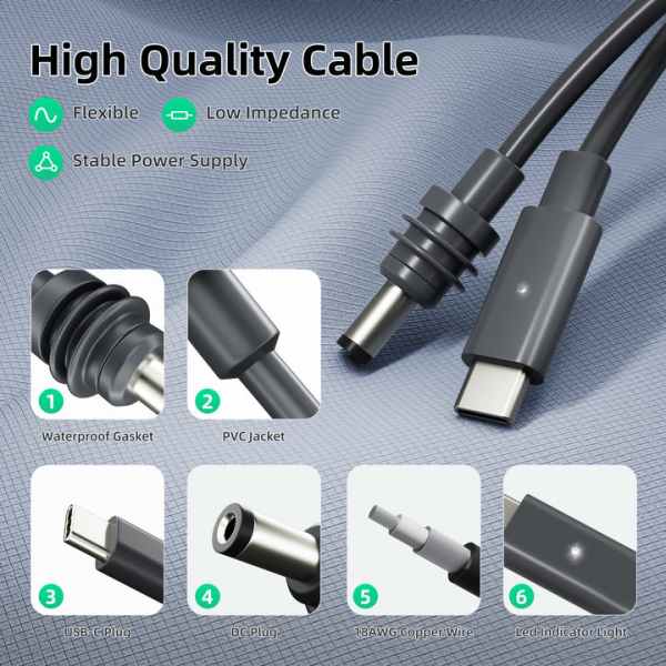 Starlink Mini Usb-C To Dc Cable With Power Indicator Light - 9.84Ft/3M - Image 5